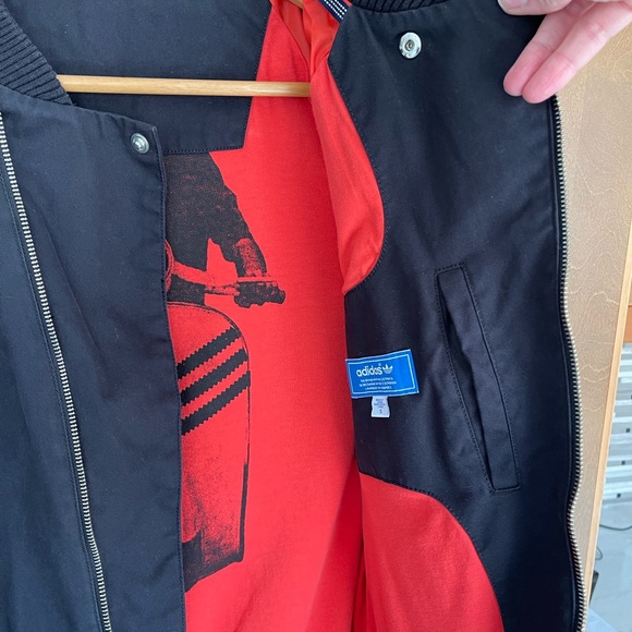 Y2K ADIDAS VESPA Black and Red Cotton Jacket, Men's Size Small - Picture 8 of 15